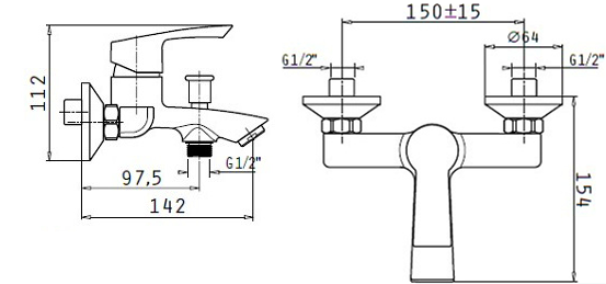 Pyramis Βρύση (μπαταρία) Μπάνιου 090925301 Delicato Plus Χρωμέ