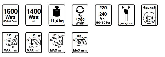 SKIL Φαλτσοπρίονο Συρόμενο (Radial) με Λέιζερ 1310 AA Ø216mm 1600W