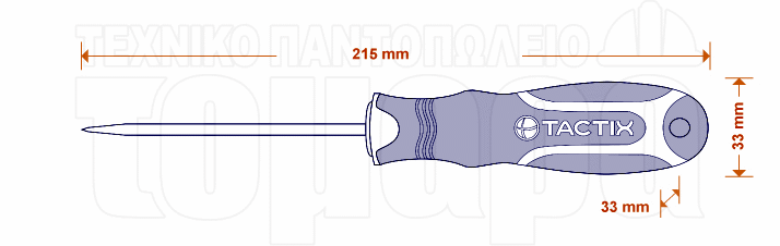 Διαστάσεις Σουβλιού Στρογγυλού Tactix 100mm