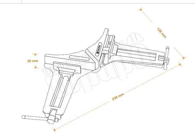 Σχεδιάγραμμα Γωνιακού Σφιγκτήρα Tactix (215851) 75mm