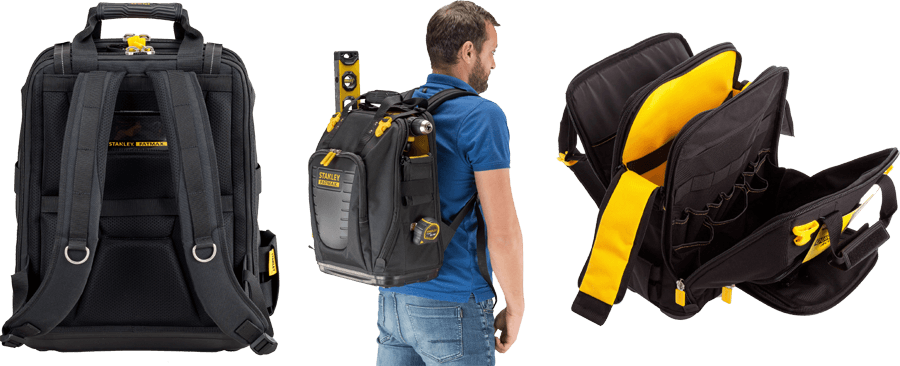 Stanley Τσάντα Εργαλείων Πλάτης FatMax FMST1-80144 Μαύρη-Κίτρινη 36x23x47cm