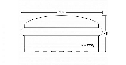 Metalor Στοπ Πόρτας Inox Ματ Ø95x45mm