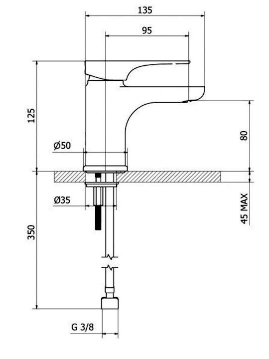 Σχεδιάγραμμα Μπαταρίας Νιπτήρα Ottone-Meloda 2V710 Vera Χρωμέ